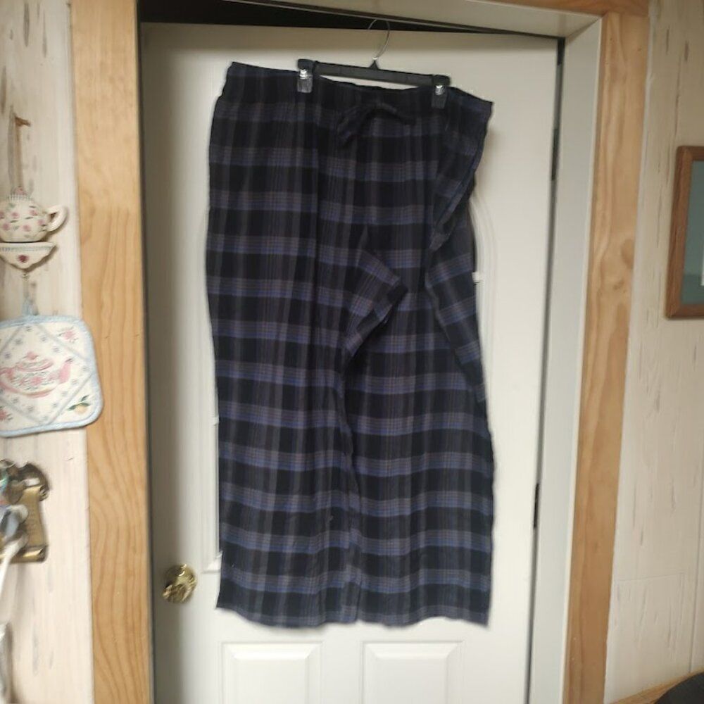 New Croft & Barrow Gray Blue Flannel Lounge Pants Size Men's 4XB